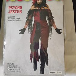 Spirit Halloween Adult Psycho Jester Costume Size Small 6-8