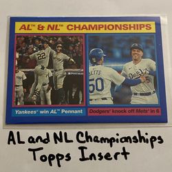 AL & NL Championships Topps Short Print Insert Card. 