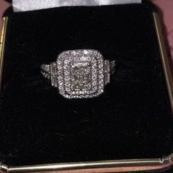 Diamond Double Halo Ring in 14K White Gold