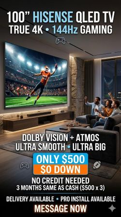 100 Inch Hisense QLED 4K TV 144Hz Gaming Smart Fire TV Dolby Vision HDR