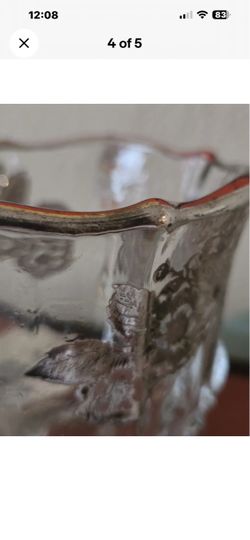Fostoria Glass Baroque Sugar Bowl and Creamer with Sterling Silver Overlay