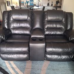 Black Living Room Recliner Set Couch And Loveseat