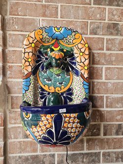 Wall Talavera Water Fountain. Clay Pots, Planters,Pottery,Plants. $135