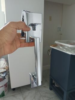 Chrome Door Handle Set with Backplate