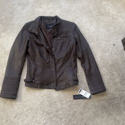 Dark Brown Faux Leather Jacket