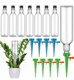 8)Sets Plant Watering Devices with Self Watering Spikes and 26 oz Plastic Bottles