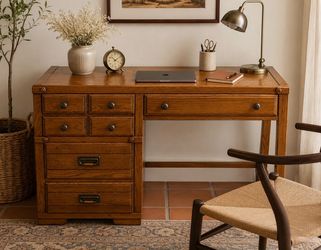 Vintage Stanley Solid Wood 44” Desk
