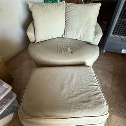 Round Sofa With Leg Rest
