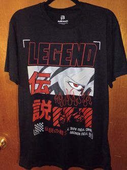 Black T-Shirt Featuring a Red "LEGEND" title Box Size: Large