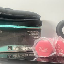 Weights-Dumbbells and and exersise fitness mat
