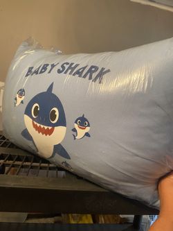 Brand New Baby Shark Pillows 2pc. & Toddler Dodger Chair, Made Out Of Wood.