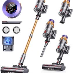 Sunsare Cordless Vacuum Cleaner, 550W 45KPA 60Mins Cordless Stick Vacuum Cleaner With Touch Screen, Self-Standing, Wall Mount Charging, Handheld Vacuu