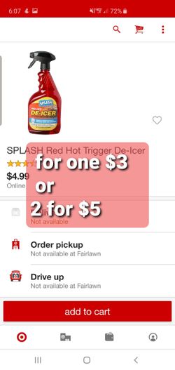 Splash Red Hot De-icer Windshield Trigger Spray, 32 Ounces