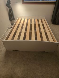 Full size bed frame with storage