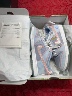 Nike union dunks argon size 10