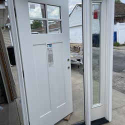 New Entry Door Exterior Therma Tru  Fiberglass Size W53 H82 Left Hand Inswing $1400 Or Patio Door New 
