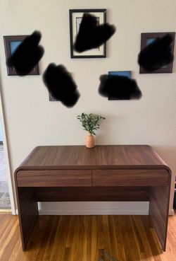 Walnut desk with two drawers