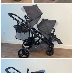 Double Stroller with Second Seat + Car Seat Adapter