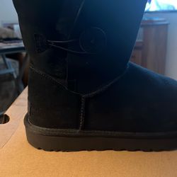 Black Uggs W/Bailey Button