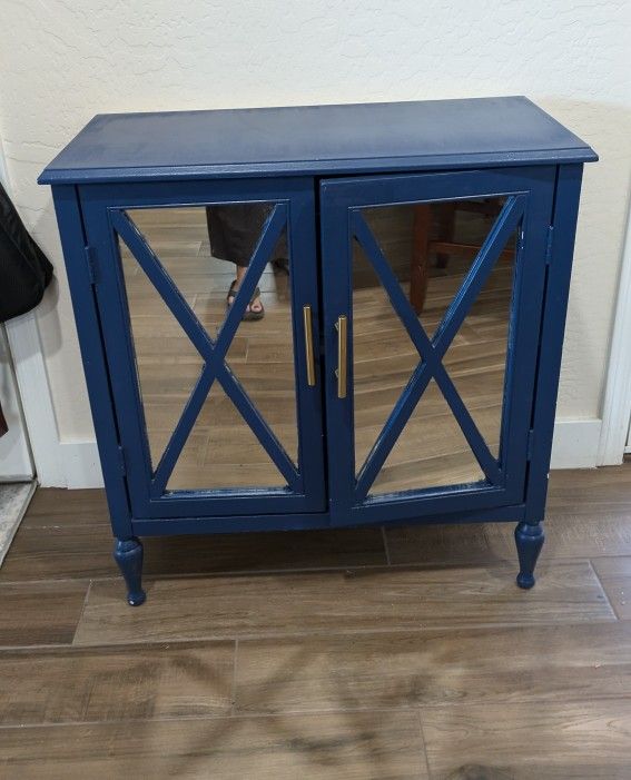 Blue Painted Accent Cabinet