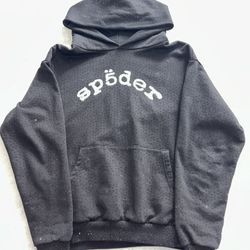 Black Rhinestones Sp5der (Spider) Hoodie 