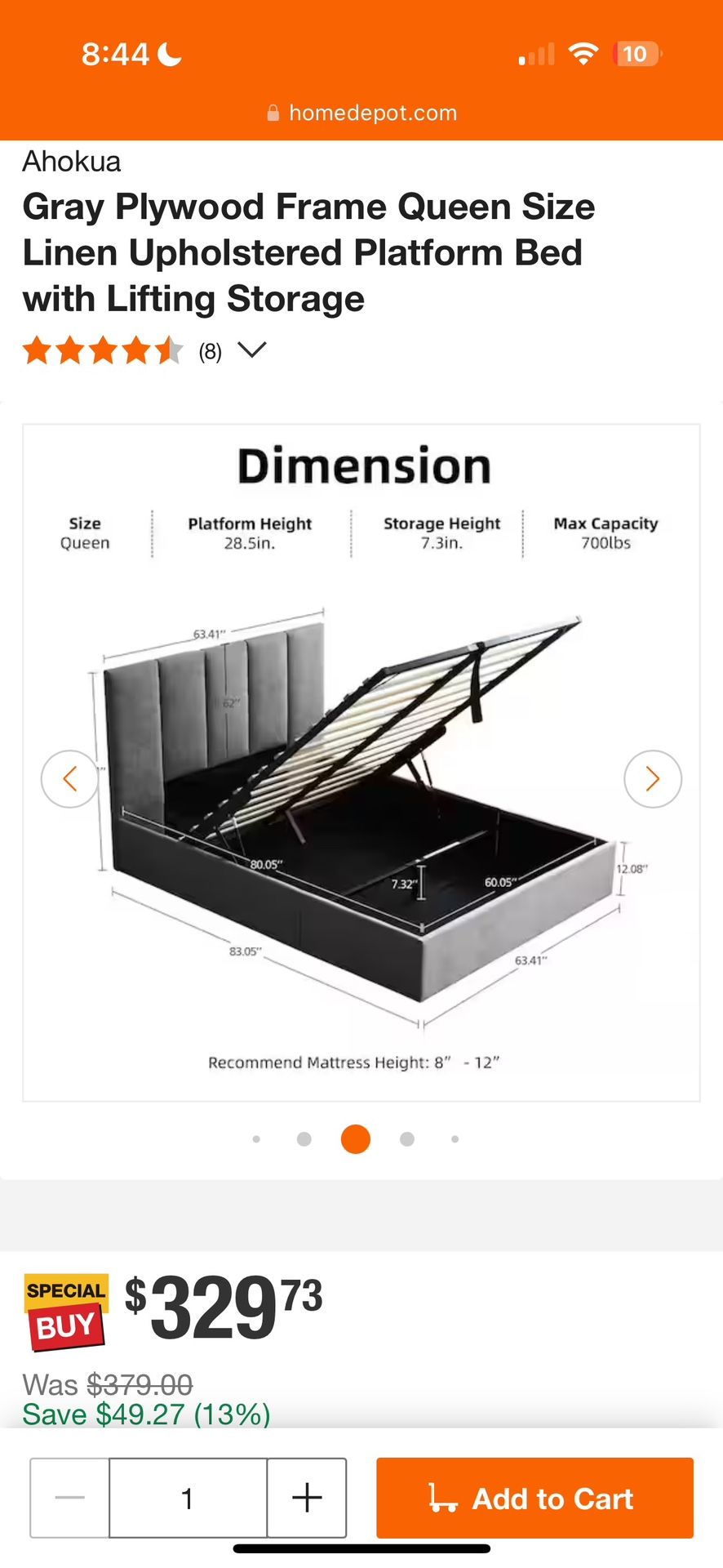 Queen Storage Bed Frame