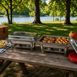 Two piece 10 Quart Chafing Dish Set
