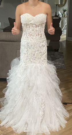 Prom dress White/Corset/Long/Tulle/Silver/Gold