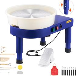  14in Pottery Wheel for Adults Beginners, 0-6in Height-Adjustable, 450W Pottery Forming Machine 60-300RPM Electric Ceramic Wheel, Blue. 82*
