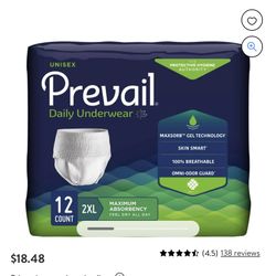 Several Boxes Of Prevail Diapers / Pv517 Size 2XL $20 Per Box! 