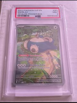 Pokemon snorlax 151 ETB promo PSA Mint 9