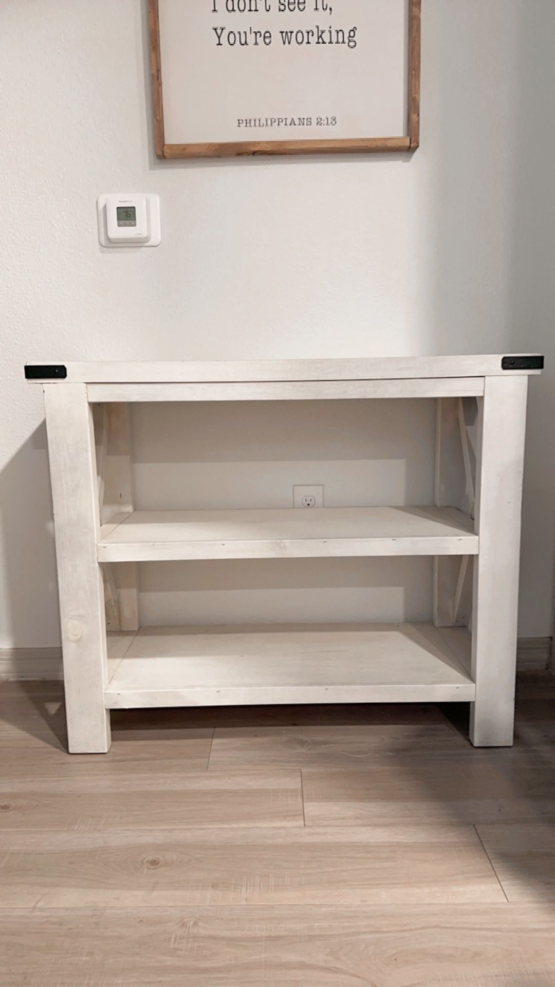 White Solid Wood Console Table