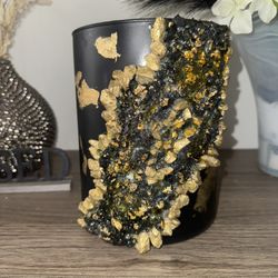 Black And Gold Geode Vase 