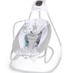 Ingenuity 2-in-1 SimpleComfort Lightweight Compact Baby Swing,Rocker & Vibrations with Nature Sounds