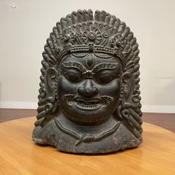 Nepalese Large Lacquered Wood Bhairab Mask - Many More Items In Stock!