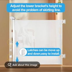 NEW Little Journey Retractable Safety Gate - White (Fits Up to 55" W x 33" H)