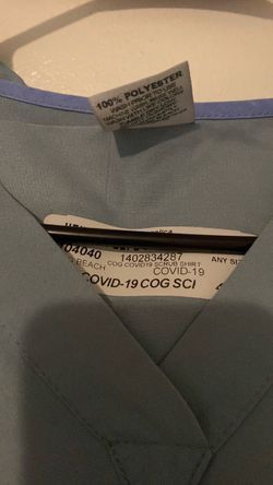 Blue Polyester Scrub Shirt