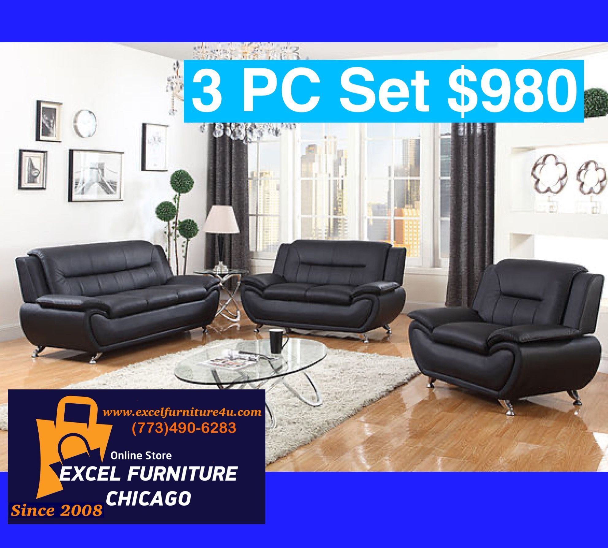 FREE DELIVERY💥Brand New 💥3PC Sofa, Loveseat, Chair Set