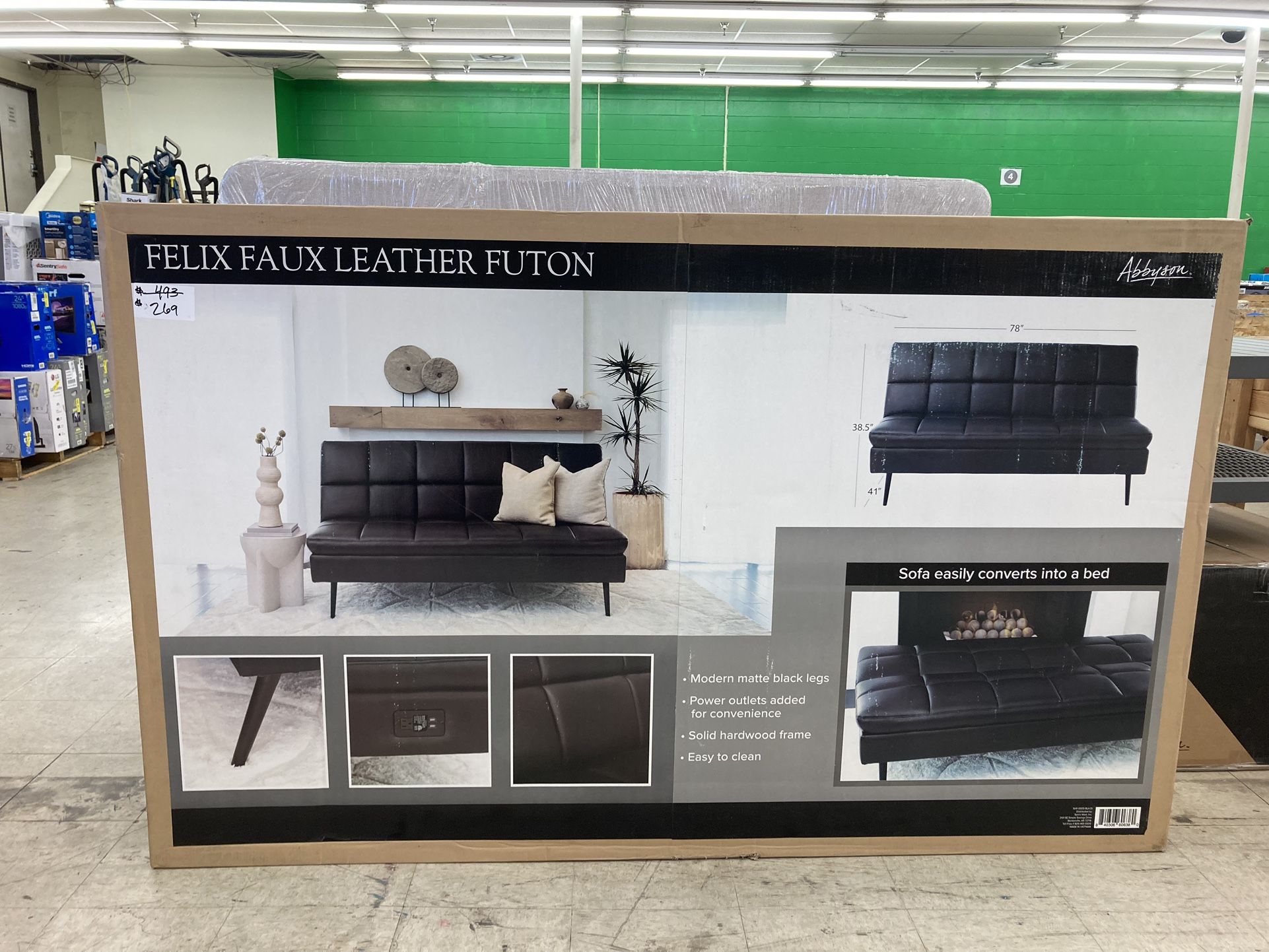 Felix Faux Leather Futon