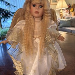 Vtg 17” Collectors Christmas Angel Doll