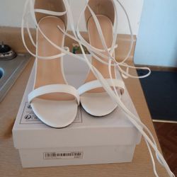 Size 37 /4 High Heels With Sandal And Strap