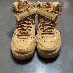 Used Nike Air Force Mid Tan Size 10