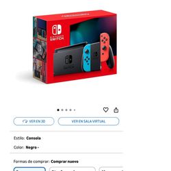 Nintendo Switch Con Joy-Con Azul Neón Y Rojo Neón - Consola De Juegos Portátil