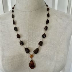 🔥 Gorgeous Baltic Amber Necklace with Teardrop Pendant