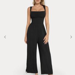 Shapewear Square Neck Tummy Control Wide Leg Jumpsuit