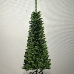 4.5 Ft Pre-lit Pencil Artificial Christmas Tree With Led White Lights