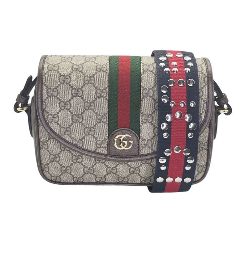 Gucci GG Supreme Monogram Small Ophidia Flap Shoulder Bag