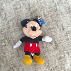 Vintage Disney Mickey Mouse 10" Plush Red Shorts Yellow Shoes  White Gloves 