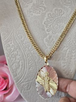 Brazilian Gold Filled Chain With San Judas Medallion 