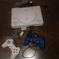 Sony PlayStation PS1 – Controller, Memory Card, AV Cables – Test Working Good